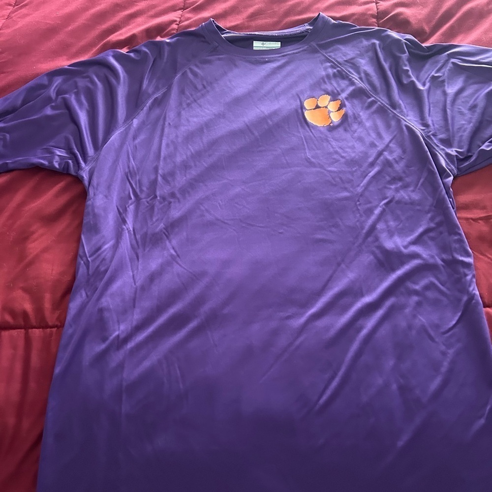 Clemson Tigers Columbia Terminal Tackle Omni-Shade Raglan Long Sleeve T-Shirt - Picture 1 of 5